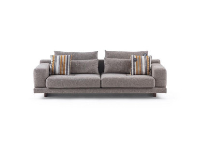  3-Sitzer Modern Stil Designer Wohnzimmer Stoffsofa mit Kissen Rückenkissen